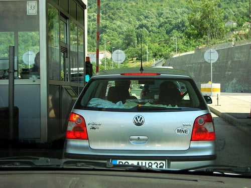 The Sozina Tunnel toll gate near Sutomore, Montenegro