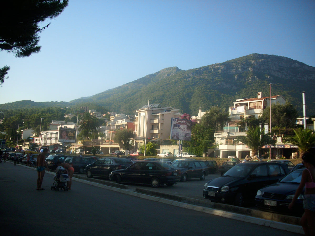 Main street in the Susanj coastal district of Bar, Montenegro