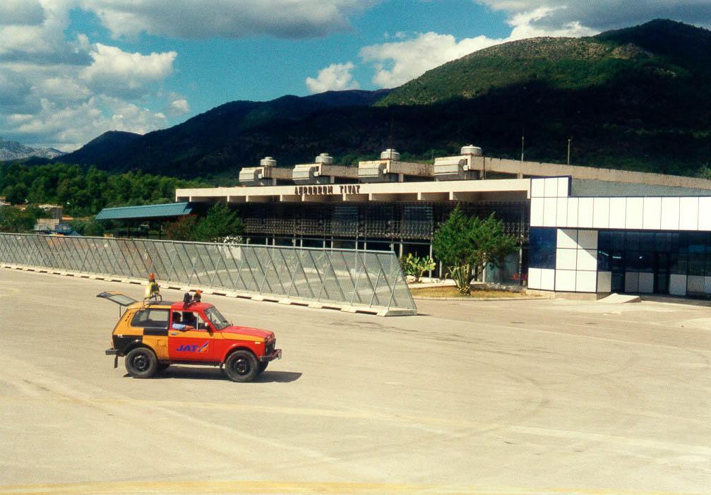 Main terminal building of Tivat Airport on the Bay of Kotor, Montenegro